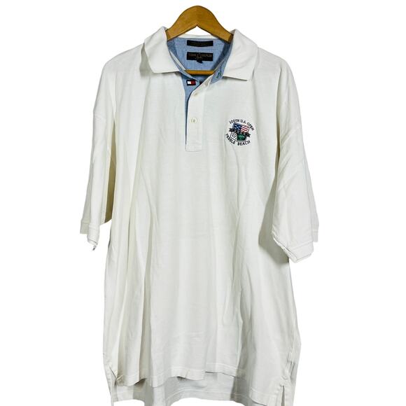 Vintage Tommy Hilfiger Pebble Beach Polo Casual Short Sleeve White - XXL - Picture 1 of 7
